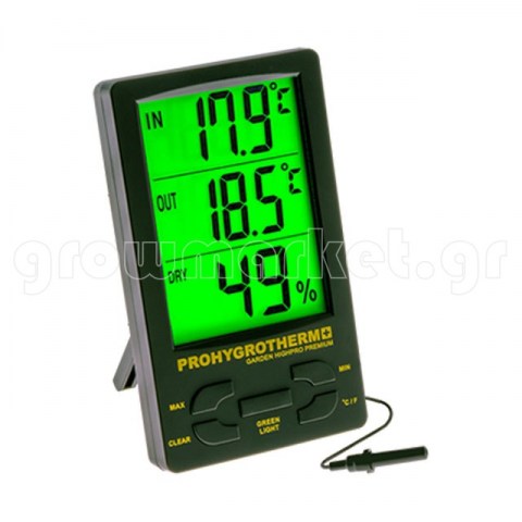 Pro Hygrothermometer Proffesional Green LED Screen