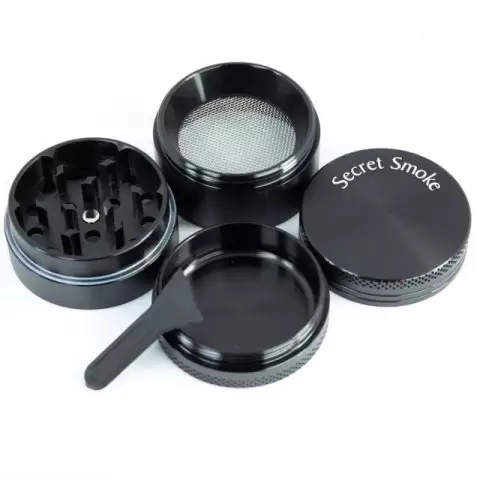 Secret Smoke Aluminium Grinder 4 Parts 40mm Black